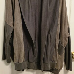 Two-Tone Gray and Tan Hoodie